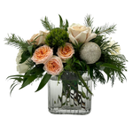 Holiday Bijou Blooms Fresh Flower Hand-Tied Bouquet + Vase