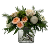 Holiday Bijou Blooms Fresh Flower Hand-Tied Bouquet + Vase